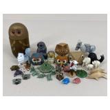 Ceramic/Wood/Stone/Fabric Animal Figures / 34 pc