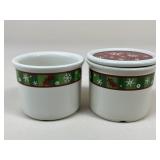 Longaberger One Pint Holiday Crocks / 2 pc