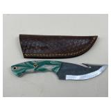 Custom Gut Hook Knife w/ Sheath