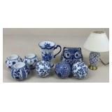Blue & White Porcelain Home Decor/ 9 pc