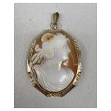 Gold Tone Cameo Pendant