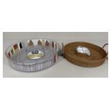 Revolving Organizer / Rattan Chip-N-Dip Tray / 2pc