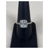 Sz 9 Sterling Silver & Stone Ring