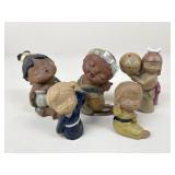 Vintage Clay Japanese Figures / 5 pc