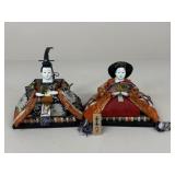 Pair Of Vintage Traditional Hinamatsuri Dolls