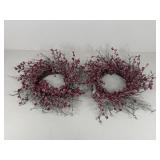 Pair Of Frosted Cranberry Wreaths