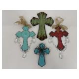 Metal & Wood Crosses / 4 pc
