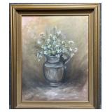 'Floral in Vase' Original Painting on Canvas