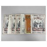 Antique British Satirical Magazines "Punch" / 7 pc