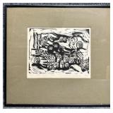 "Owls, Owls, Owls" S/N Woodblock Print