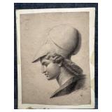 Antique Charcoal Drawing Signed 1870
