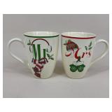 Lenox Holiday "Mr. & Mrs." Mugs