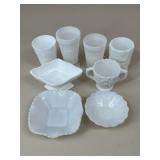 Milk Glass Assortment / 8 pc