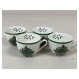 Spode Christmas Tree Tea Cups / 4 pc