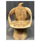 Carved Palm Trunk Sea Turtle Chair