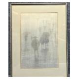 "Figures in the Rain" Original Watercolor S.