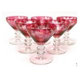 Cranberry Sherbert Glasses by Bryce 6pc