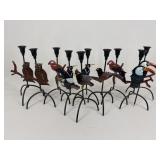 Wrought Iron Bird Candlestick Holders / 10 pc