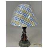 Resin Rabbit Lamp w/ Plaid Shade