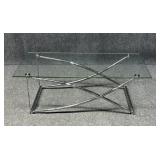 Metal Coffee Table w/ Glass Top
