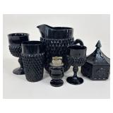 Vintage Indiana Tiara Black Cameo Glassware / 16pc