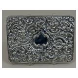 Antique Sterling Silver Repousse Vanity Beveled
