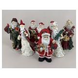 Paper-Mï¿½chï¿½ & Resin Santa Figures / 8 pc