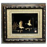 East Asian Marquetry Carved Wood Art