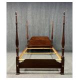 Adjustable Height Queen Wood Poster Bed