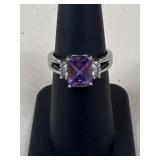 Sz 6 Sterling Silver & Stone Ring