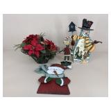 Artificial Arrangement & Metal Christmas Decor