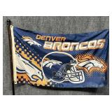 Broncos Flag w/ Flag Pole