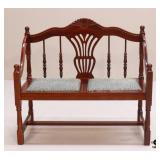 Carved Cherry Wood Bench
