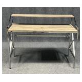 Two Tier Metal Desk w/ Faux Wood Top