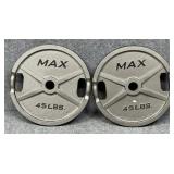 Max 45 lbs Olympic Grip Weight Plates