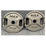 Max 25 lbs Olympic Grip Weight Plates