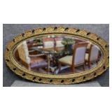 Large Oval Mirror in Antique Ornate Frame