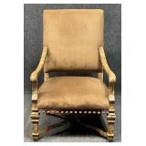 Wood Arm Chair w/Tall Back