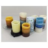 Assorted LED Flameless Candles & Stands / 11 pc