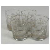 Culver "Ice Flower" Old Fashion Glasses / 4 pc