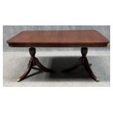 Double Pedestal Dining Table w/ Leaf