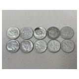 1964 Roosevelt Dimes / 10 pc
