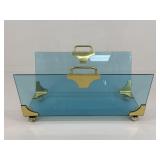 Beckwood Brass Tone & Glass Log Holder