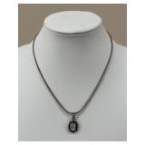 Sterling Silver Necklace w/ Moonstone Pendant