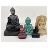 Ceramic/Resin/Wood Zen Buddha Figures / 5 pc