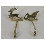 Brass Tone Stocking Hangers / 2 pc