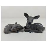 Pair Of Scioto 1986 Plaster Deer Figures