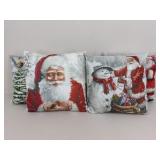 Christmas Themed Accent Pillows / 4 pc