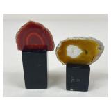 Sliced Agate On Pedestals / 2 pc