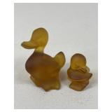 Amber Glass Duck Figures